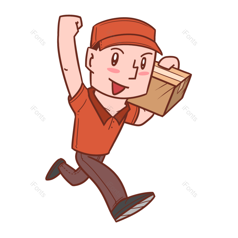 卡通图片,快递元素,快递员PNG,素材免抠素材